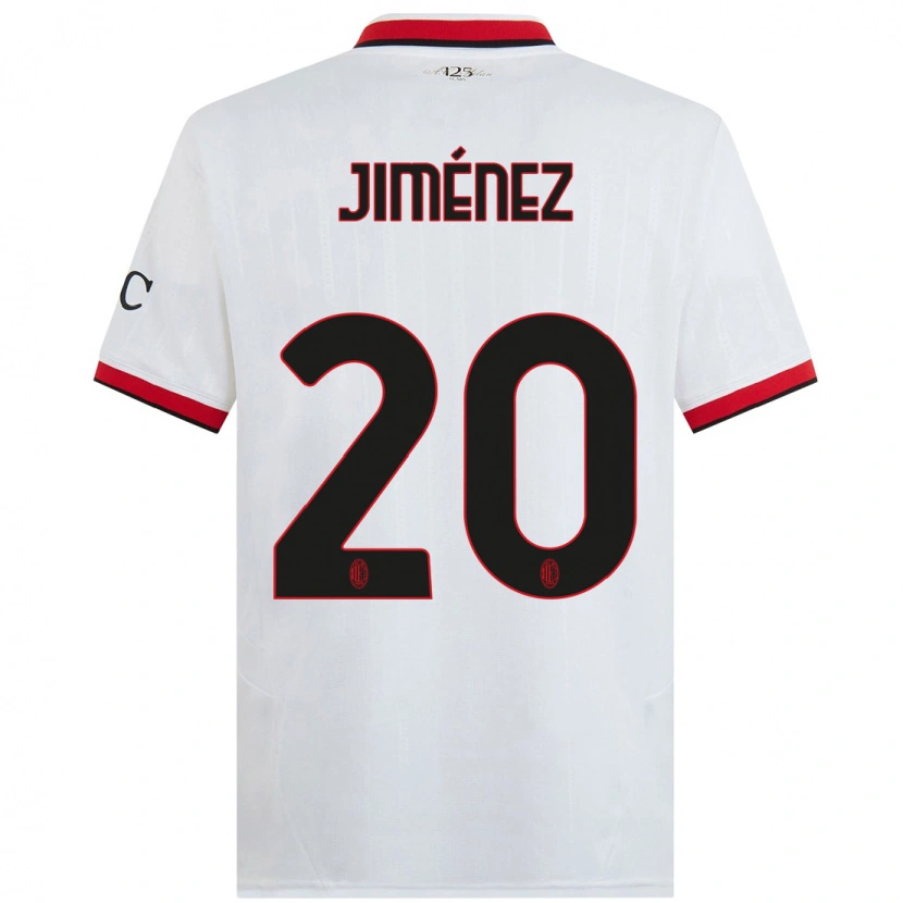 Danxen Mænd Álex Jiménez #20 Hvid Sort Rød Udebane Spillertrøjer 2024/25 Trøje T-Shirt