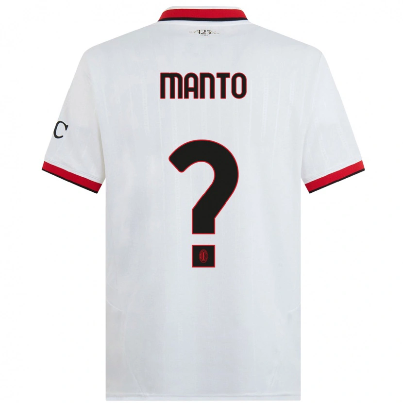 Danxen Mænd Gaetano Manto #0 Hvid Sort Rød Udebane Spillertrøjer 2024/25 Trøje T-Shirt