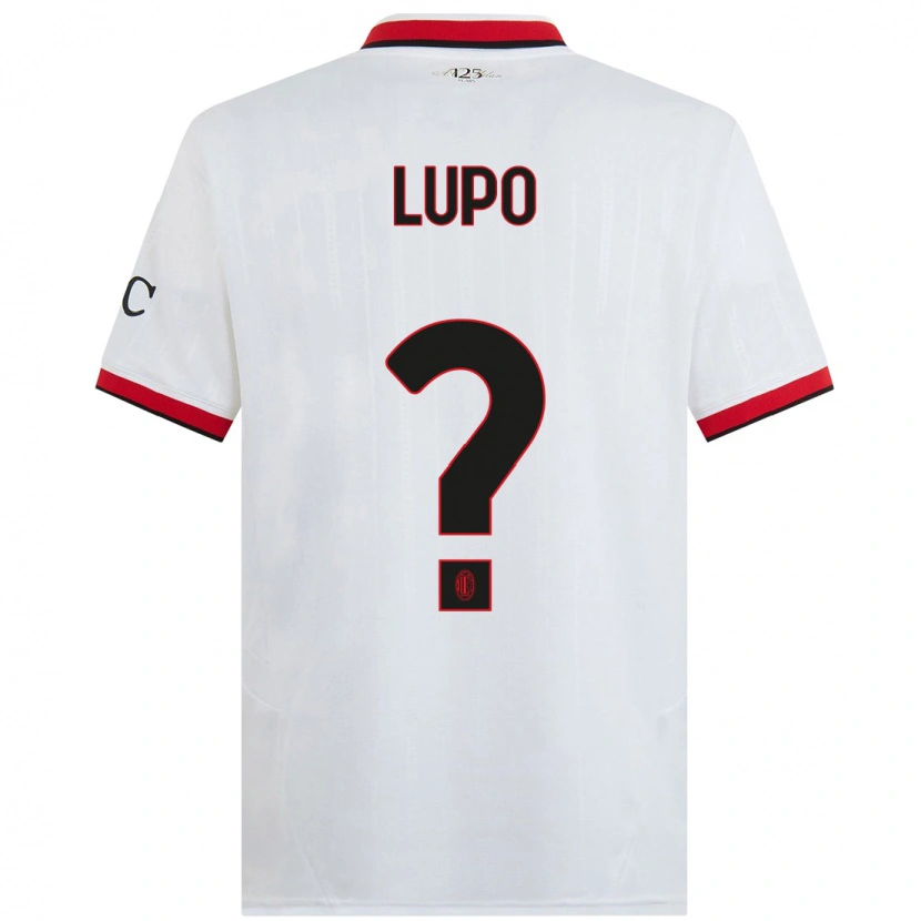 Danxen Mænd Simone Lupo #0 Hvid Sort Rød Udebane Spillertrøjer 2024/25 Trøje T-Shirt