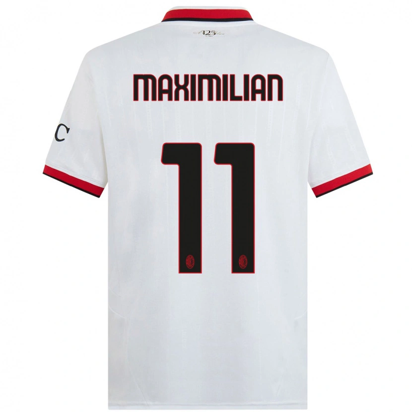 Danxen Mænd Maximilian Ibrahimović #11 Hvid Sort Rød Udebane Spillertrøjer 2024/25 Trøje T-Shirt