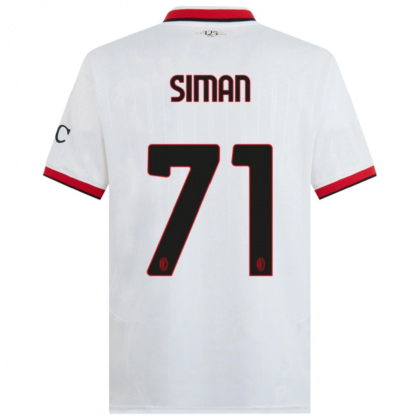 Danxen Mænd Alexandru Șiman #71 Hvid Sort Rød Udebane Spillertrøjer 2024/25 Trøje T-Shirt