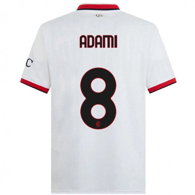 Danxen Mænd Greta Adami #8 Hvid Sort Rød Udebane Spillertrøjer 2024/25 Trøje T-Shirt