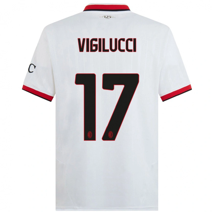Danxen Mænd Valery Vigilucci #17 Hvid Sort Rød Udebane Spillertrøjer 2024/25 Trøje T-Shirt