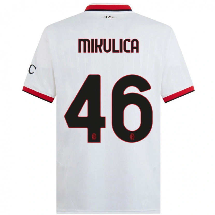 Danxen Mænd Petra Mikulica #46 Hvid Sort Rød Udebane Spillertrøjer 2024/25 Trøje T-Shirt