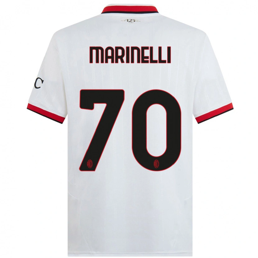 Danxen Mænd Gloria Marinelli #70 Hvid Sort Rød Udebane Spillertrøjer 2024/25 Trøje T-Shirt