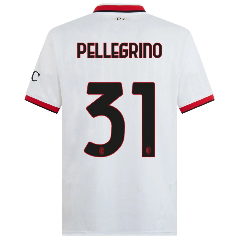 Danxen Mænd Marco Pellegrino #31 Hvid Sort Rød Udebane Spillertrøjer 2024/25 Trøje T-Shirt
