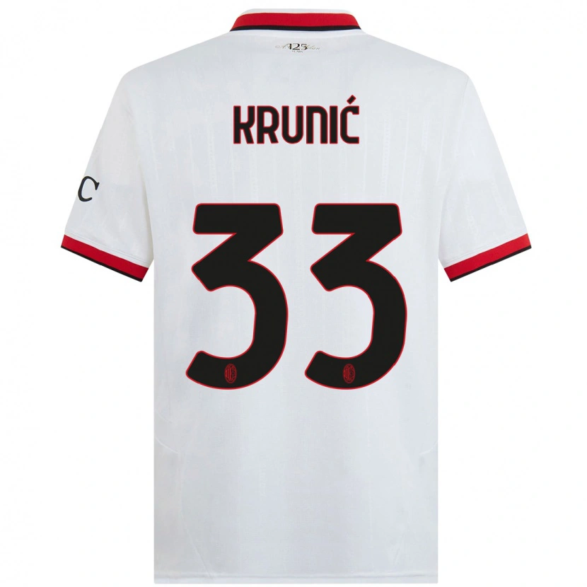 Danxen Mænd Rade Krunic #33 Hvid Sort Rød Udebane Spillertrøjer 2024/25 Trøje T-Shirt