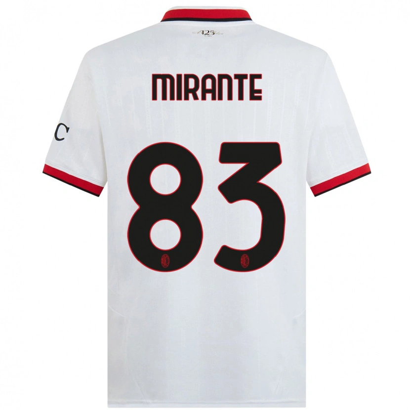 Danxen Mænd Antonio Mirante #83 Hvid Sort Rød Udebane Spillertrøjer 2024/25 Trøje T-Shirt