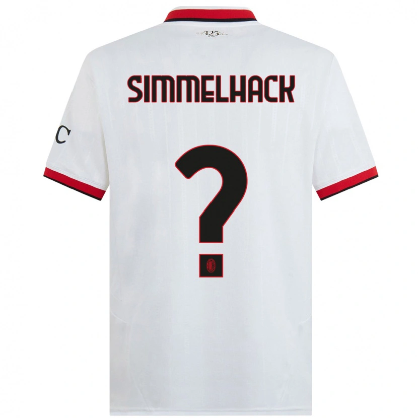 Danxen Mænd Alexander Simmelhack #0 Hvid Sort Rød Udebane Spillertrøjer 2024/25 Trøje T-Shirt