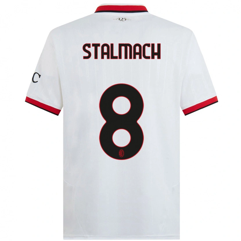 Danxen Mænd Dariusz Stalmach #8 Hvid Sort Rød Udebane Spillertrøjer 2024/25 Trøje T-Shirt