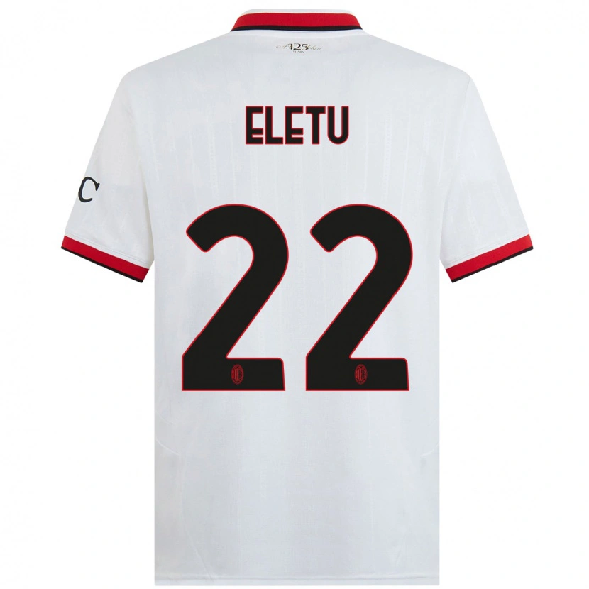 Danxen Mænd Victor Eletu #22 Hvid Sort Rød Udebane Spillertrøjer 2024/25 Trøje T-Shirt