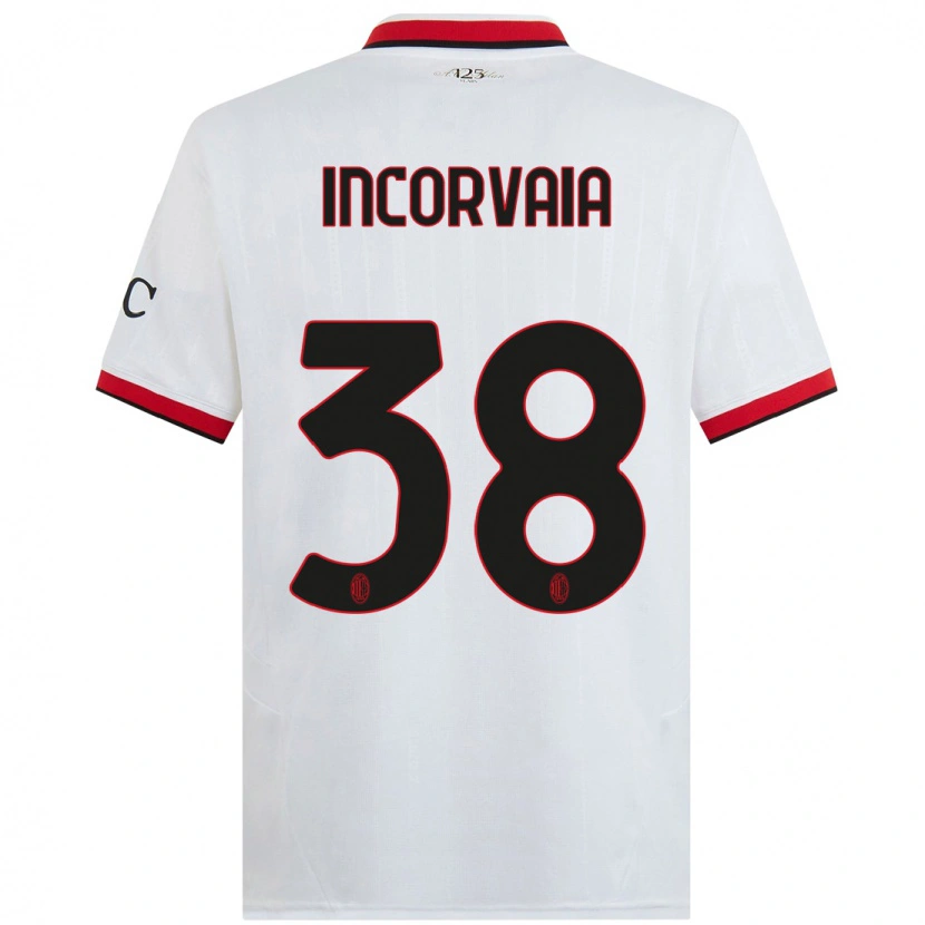 Danxen Mænd Giovanni Incorvaia #38 Hvid Sort Rød Udebane Spillertrøjer 2024/25 Trøje T-Shirt