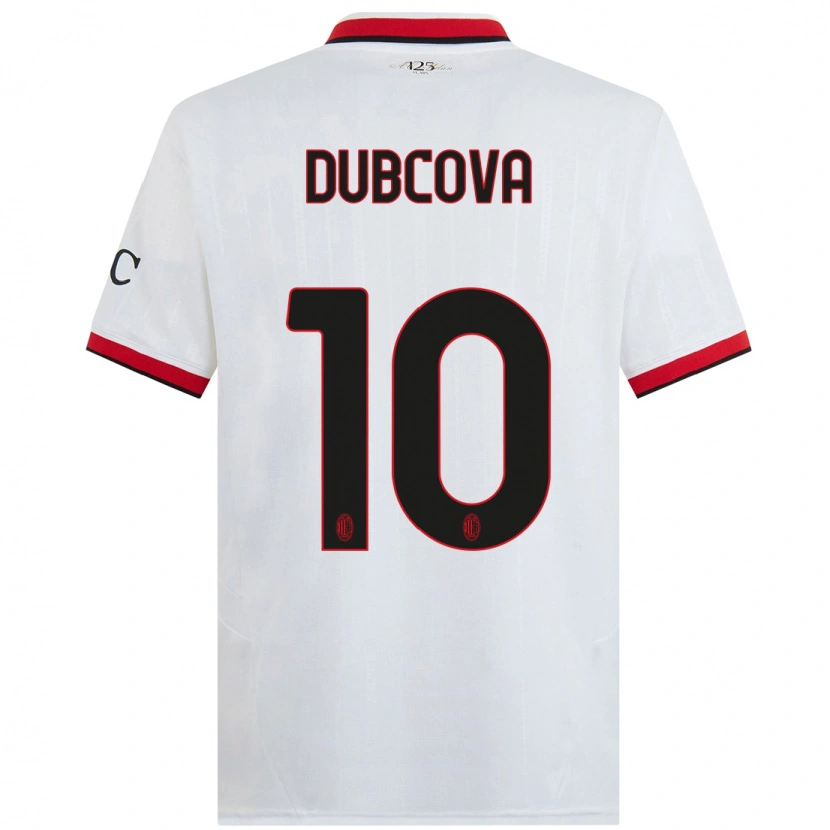 Danxen Mænd Kamila Dubcova #10 Hvid Sort Rød Udebane Spillertrøjer 2024/25 Trøje T-Shirt