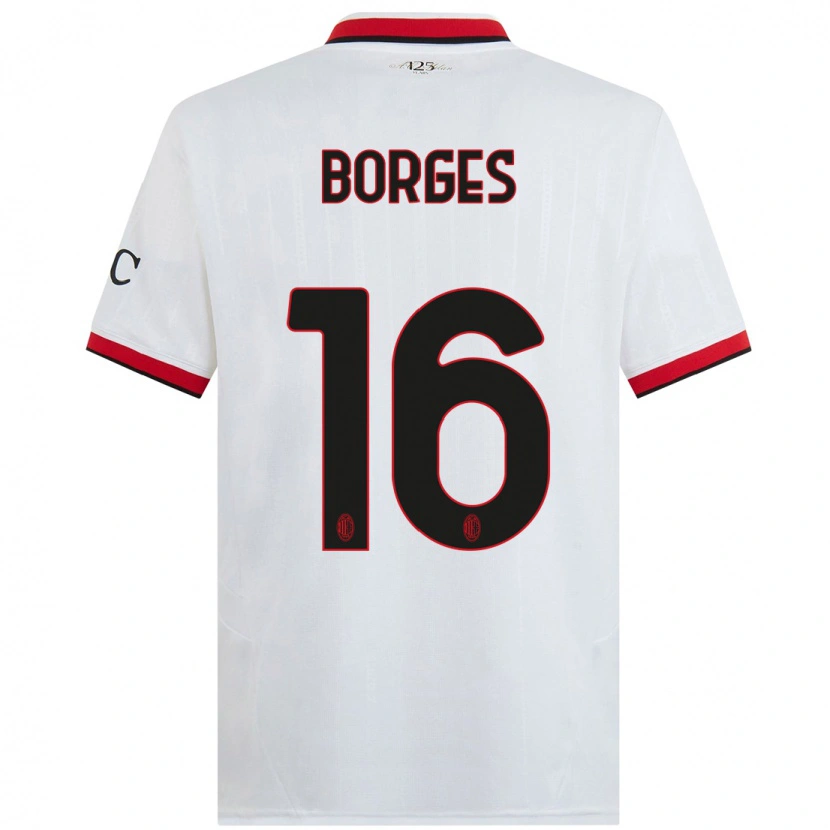 Danxen Mænd Lenny Borges #16 Hvid Sort Rød Udebane Spillertrøjer 2024/25 Trøje T-Shirt