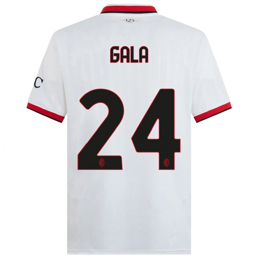 Danxen Mænd Antonio Gala #24 Hvid Sort Rød Udebane Spillertrøjer 2024/25 Trøje T-Shirt