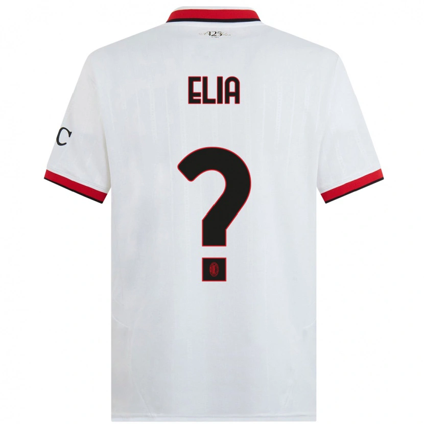 Danxen Mænd Emanuele Elia #0 Hvid Sort Rød Udebane Spillertrøjer 2024/25 Trøje T-Shirt