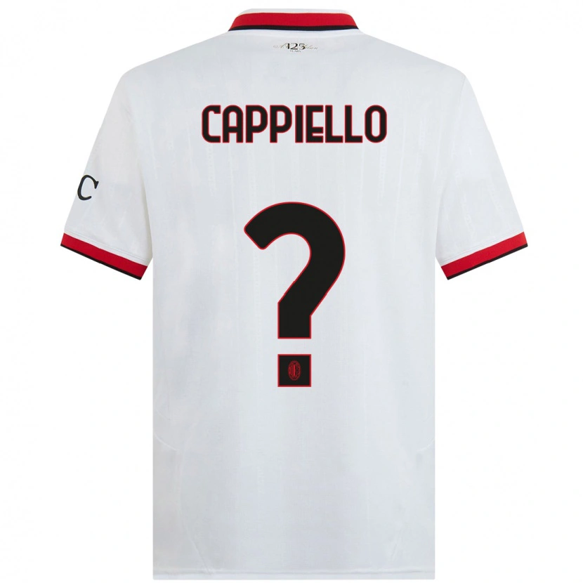 Danxen Mænd Flavio Cappiello #0 Hvid Sort Rød Udebane Spillertrøjer 2024/25 Trøje T-Shirt