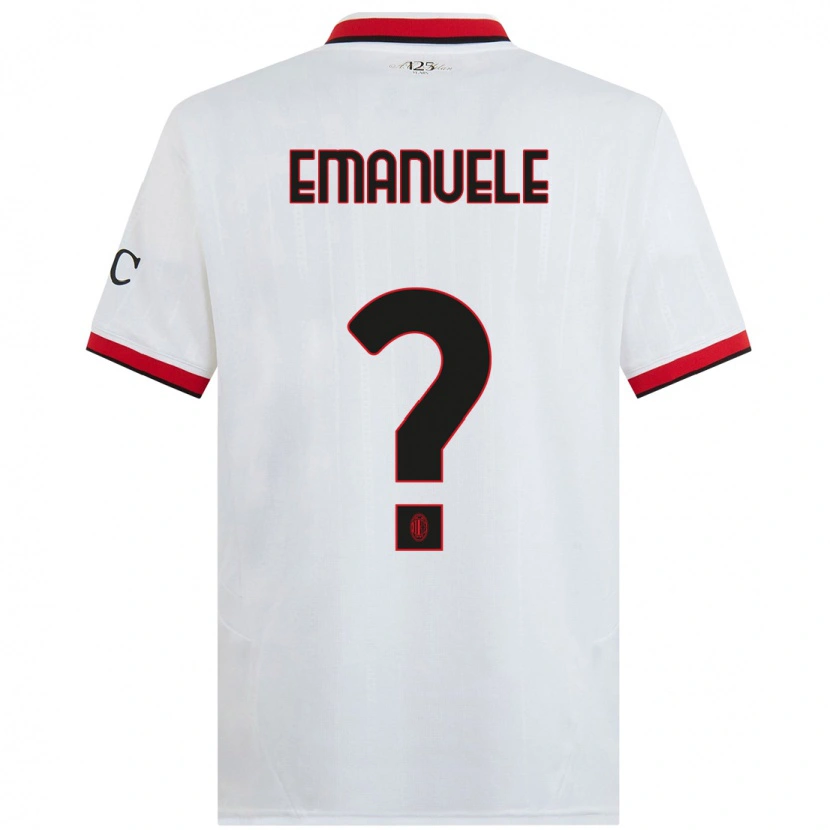 Danxen Mænd Emanuele Benedetti #0 Hvid Sort Rød Udebane Spillertrøjer 2024/25 Trøje T-Shirt