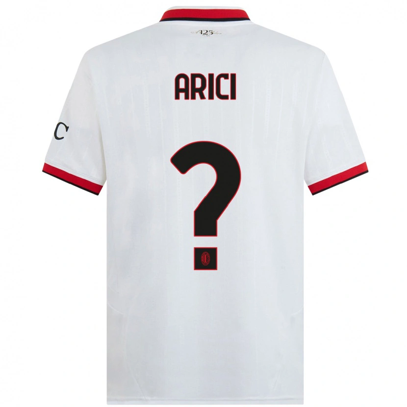 Danxen Mænd Alberto Arici #0 Hvid Sort Rød Udebane Spillertrøjer 2024/25 Trøje T-Shirt