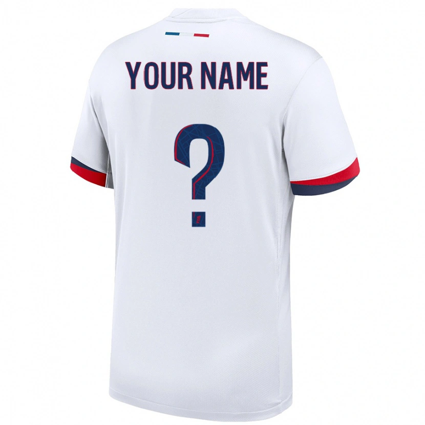 Danxen Mænd Dit Navn #0 Hvid Blå Rød Udebane Spillertrøjer 2024/25 Trøje T-Shirt