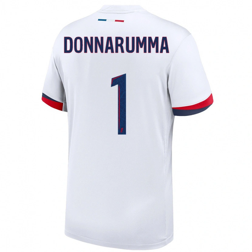 Danxen Mænd Gianluigi Donnarumma #1 Hvid Blå Rød Udebane Spillertrøjer 2024/25 Trøje T-Shirt