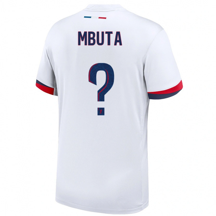 Danxen Mænd Bradley Mbuta #0 Hvid Blå Rød Udebane Spillertrøjer 2024/25 Trøje T-Shirt