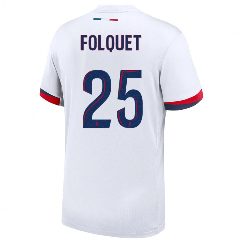 Danxen Mænd Magnaba Folquet #25 Hvid Blå Rød Udebane Spillertrøjer 2024/25 Trøje T-Shirt
