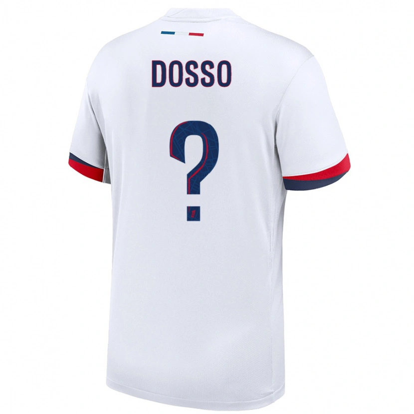 Danxen Mænd Aboubaka Dosso #0 Hvid Blå Rød Udebane Spillertrøjer 2024/25 Trøje T-Shirt