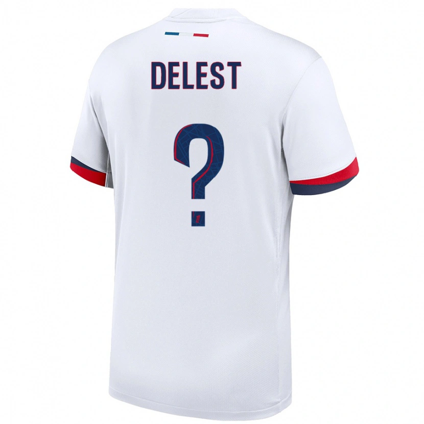 Danxen Mænd Shadyl Delest #0 Hvid Blå Rød Udebane Spillertrøjer 2024/25 Trøje T-Shirt