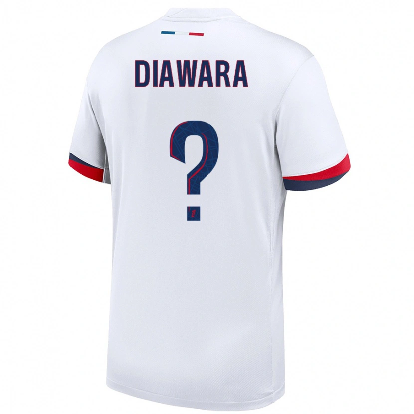 Danxen Mænd Lahna Diawara #0 Hvid Blå Rød Udebane Spillertrøjer 2024/25 Trøje T-Shirt