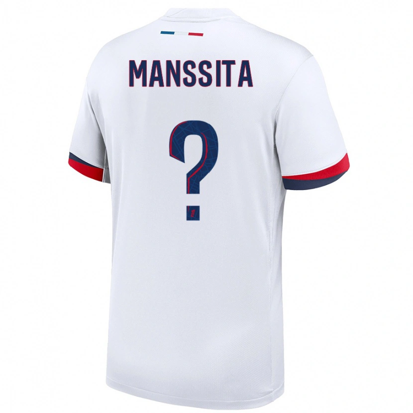 Danxen Mænd Manssita Traore #0 Hvid Blå Rød Udebane Spillertrøjer 2024/25 Trøje T-Shirt