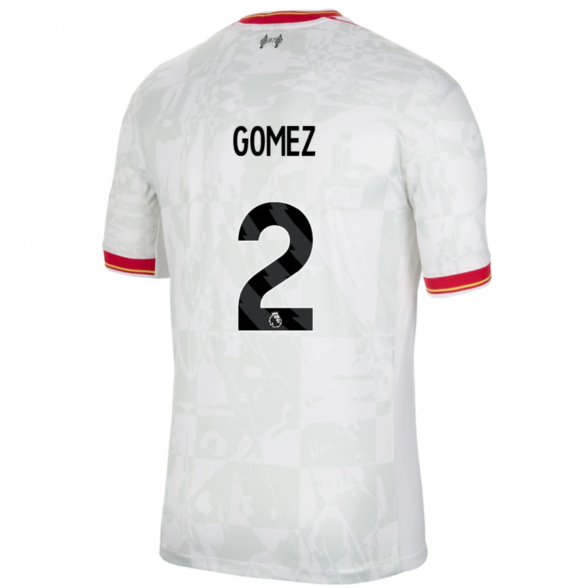 Danxen Mænd Joe Gomez #2 Hvid Rød Sort Tredje Sæt Spillertrøjer 2024/25 Trøje T-Shirt