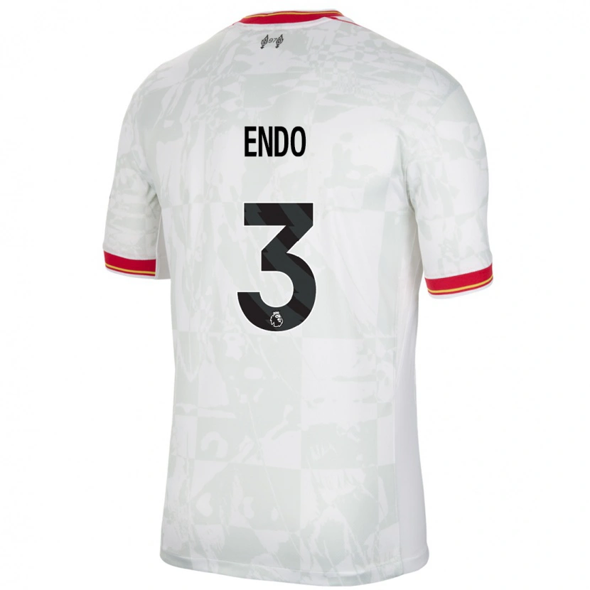 Danxen Mænd Wataru Endo #3 Hvid Rød Sort Tredje Sæt Spillertrøjer 2024/25 Trøje T-Shirt