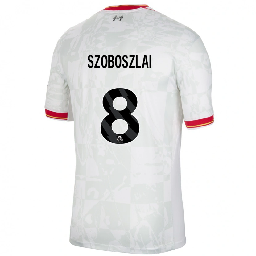 Danxen Mænd Dominik Szoboszlai #8 Hvid Rød Sort Tredje Sæt Spillertrøjer 2024/25 Trøje T-Shirt