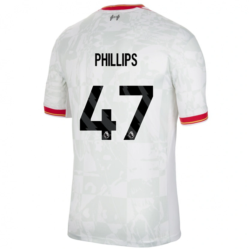 Danxen Mænd Nathaniel Phillips #47 Hvid Rød Sort Tredje Sæt Spillertrøjer 2024/25 Trøje T-Shirt