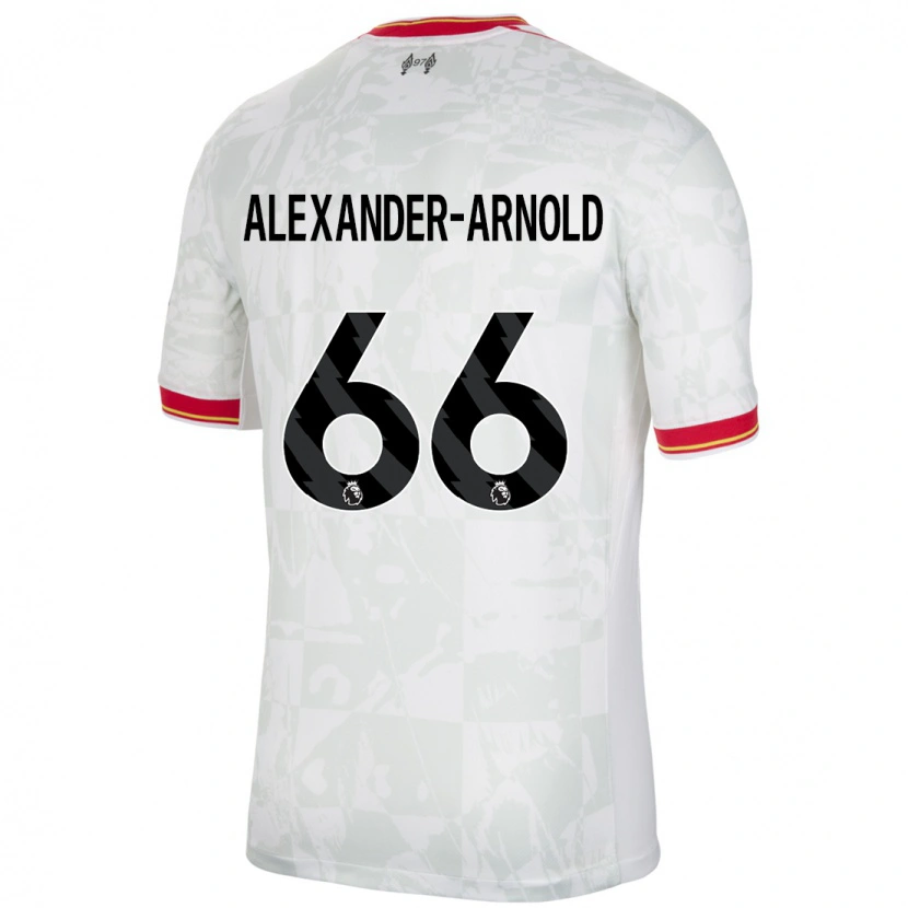 Danxen Mænd Trent Alexander-Arnold #66 Hvid Rød Sort Tredje Sæt Spillertrøjer 2024/25 Trøje T-Shirt