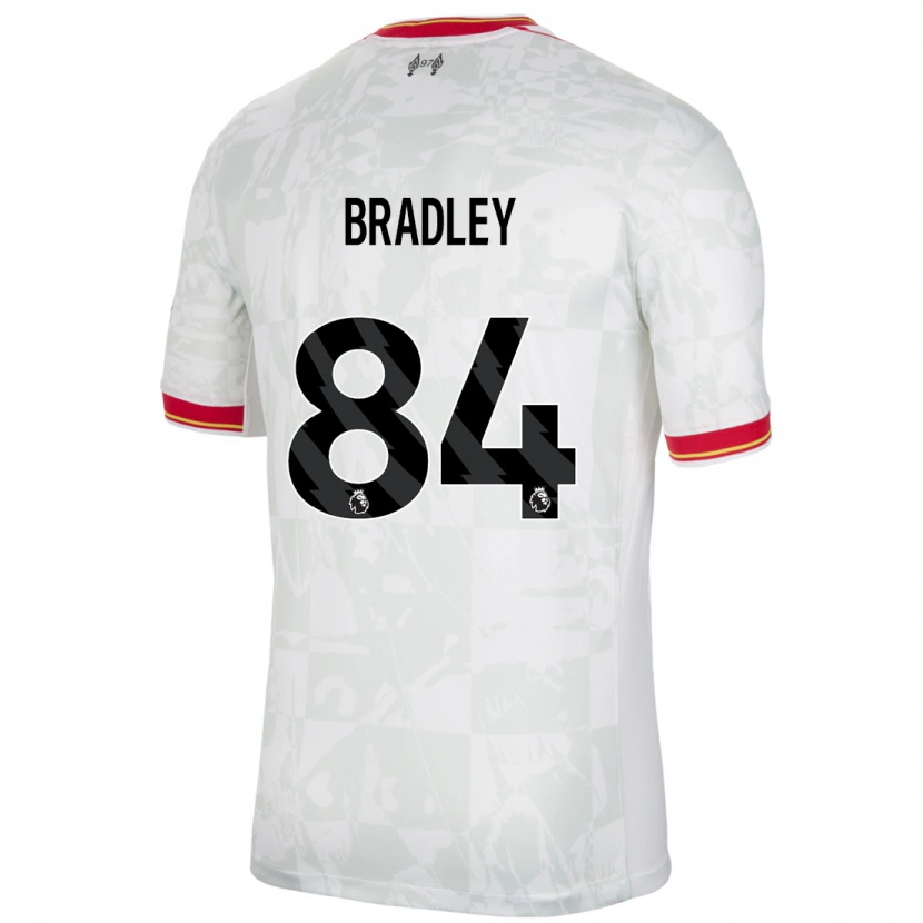 Danxen Mænd Conor Bradley #84 Hvid Rød Sort Tredje Sæt Spillertrøjer 2024/25 Trøje T-Shirt