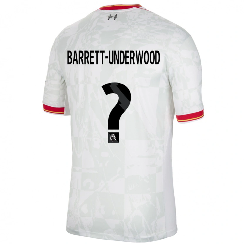 Danxen Mænd Keehan Barrett-Underwood #0 Hvid Rød Sort Tredje Sæt Spillertrøjer 2024/25 Trøje T-Shirt