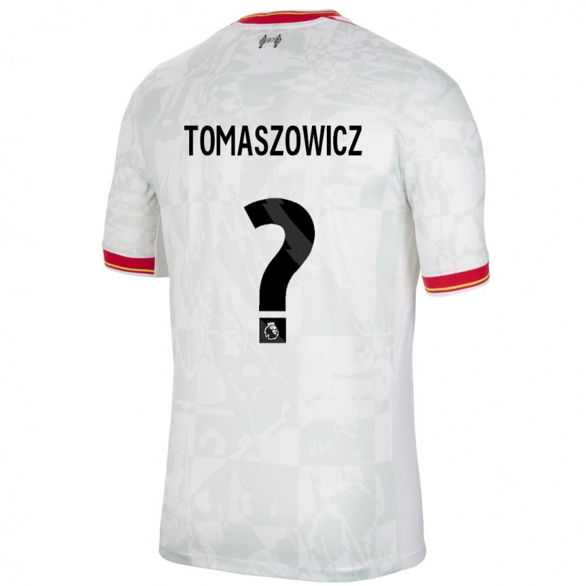 Danxen Mænd Aiden Tomaszowicz #0 Hvid Rød Sort Tredje Sæt Spillertrøjer 2024/25 Trøje T-Shirt
