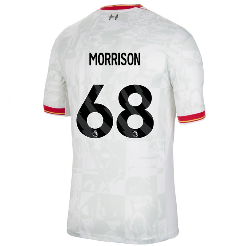 Danxen Mænd Kieran Morrison #68 Hvid Rød Sort Tredje Sæt Spillertrøjer 2024/25 Trøje T-Shirt