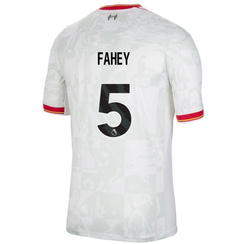 Danxen Mænd Niamh Fahey #5 Hvid Rød Sort Tredje Sæt Spillertrøjer 2024/25 Trøje T-Shirt