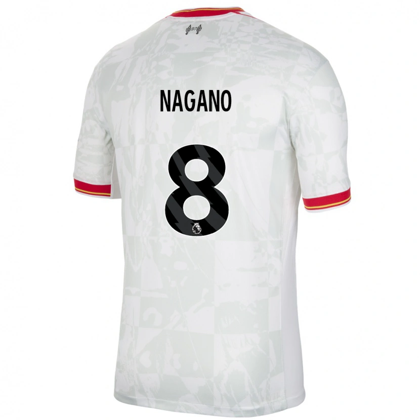 Danxen Mænd Fūka Nagano #8 Hvid Rød Sort Tredje Sæt Spillertrøjer 2024/25 Trøje T-Shirt