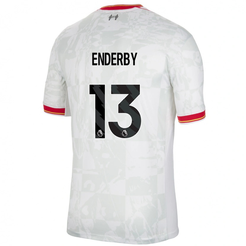 Danxen Mænd Mia Enderby #13 Hvid Rød Sort Tredje Sæt Spillertrøjer 2024/25 Trøje T-Shirt
