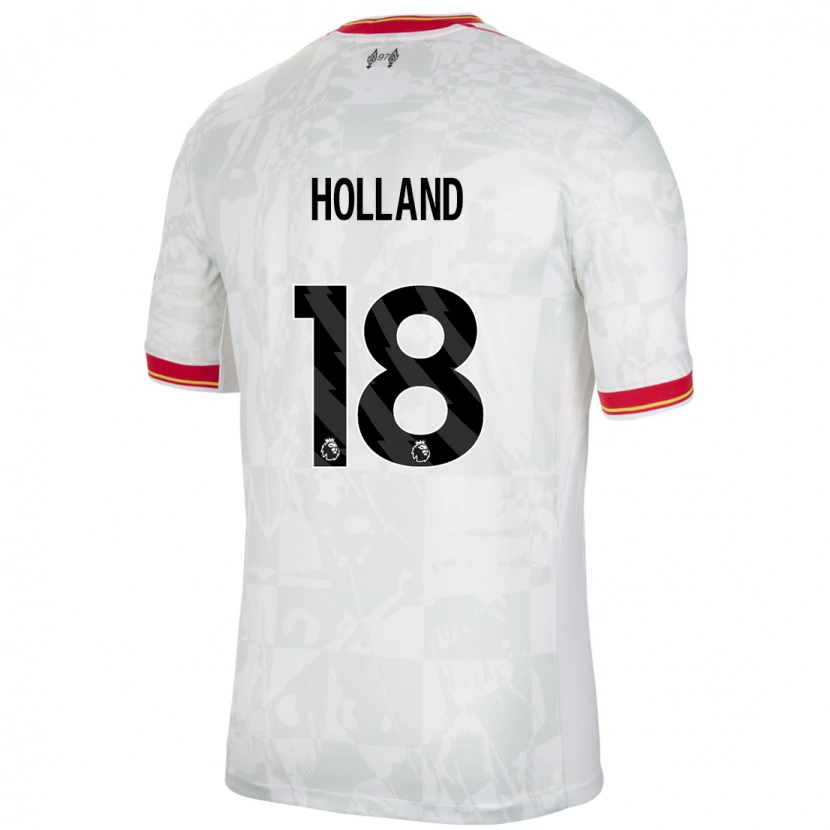 Danxen Mænd Ceri Holland #18 Hvid Rød Sort Tredje Sæt Spillertrøjer 2024/25 Trøje T-Shirt