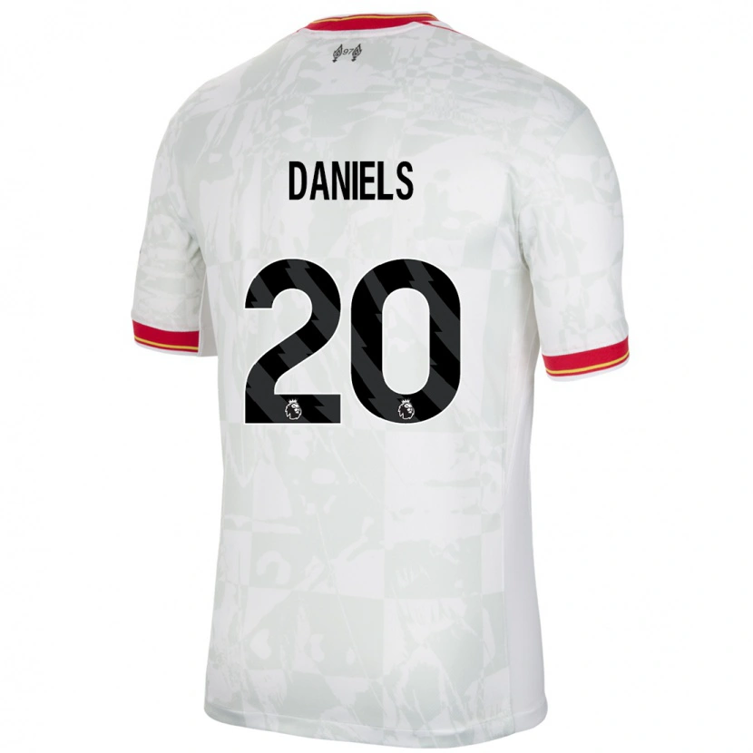 Danxen Mænd Yana Daniëls #20 Hvid Rød Sort Tredje Sæt Spillertrøjer 2024/25 Trøje T-Shirt