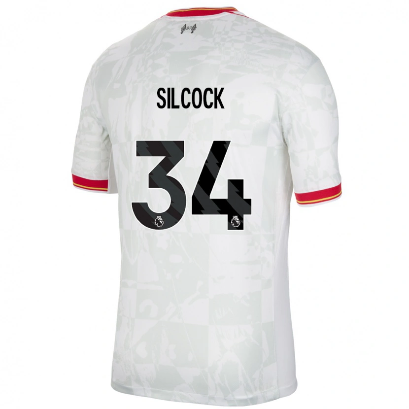 Danxen Mænd Hannah Silcock #34 Hvid Rød Sort Tredje Sæt Spillertrøjer 2024/25 Trøje T-Shirt