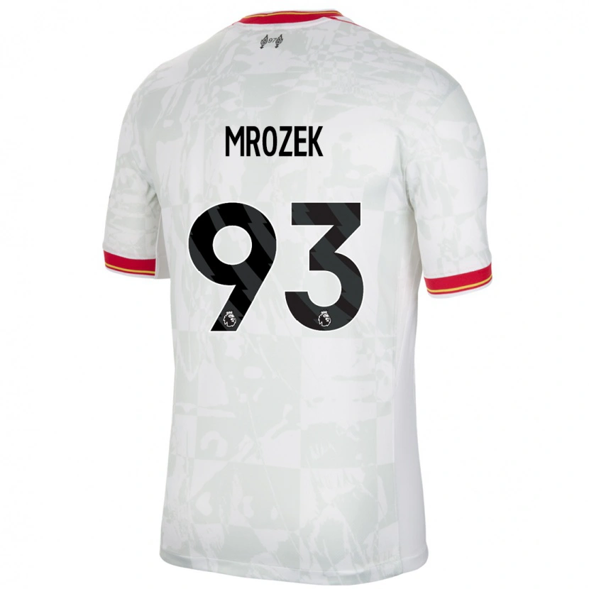 Danxen Mænd Fabian Mrozek #93 Hvid Rød Sort Tredje Sæt Spillertrøjer 2024/25 Trøje T-Shirt