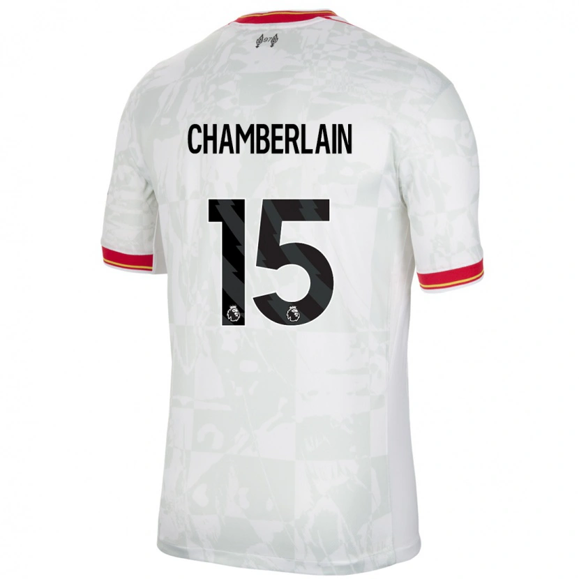 Danxen Mænd Alex Oxlade Chamberlain #15 Hvid Rød Sort Tredje Sæt Spillertrøjer 2024/25 Trøje T-Shirt