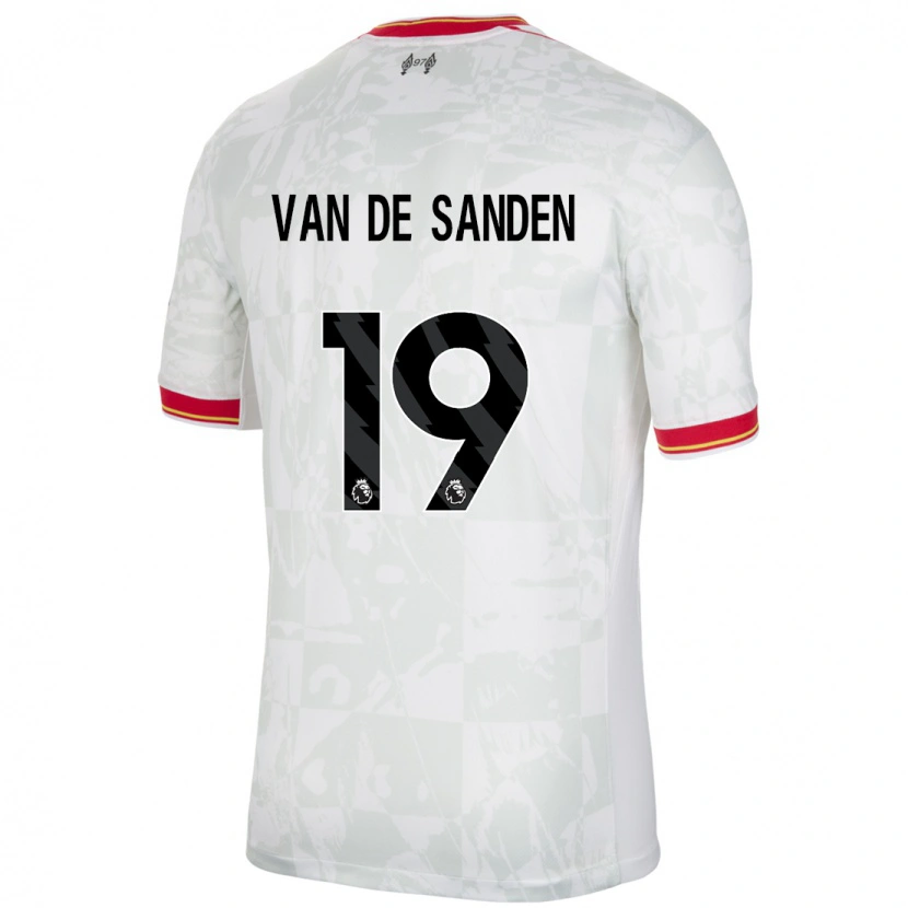 Danxen Mænd Shanice Van De Sanden #19 Hvid Rød Sort Tredje Sæt Spillertrøjer 2024/25 Trøje T-Shirt