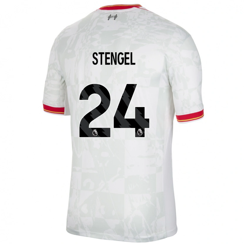 Danxen Mænd Katie Stengel #24 Hvid Rød Sort Tredje Sæt Spillertrøjer 2024/25 Trøje T-Shirt